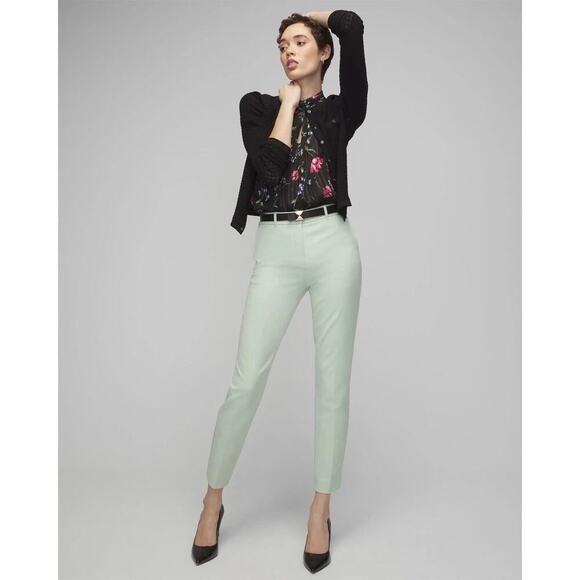 WHBM Elle Slim Ankle Lightweight Comfort Stretch Pant light green 12 new WP188 - Picture 4 of 13